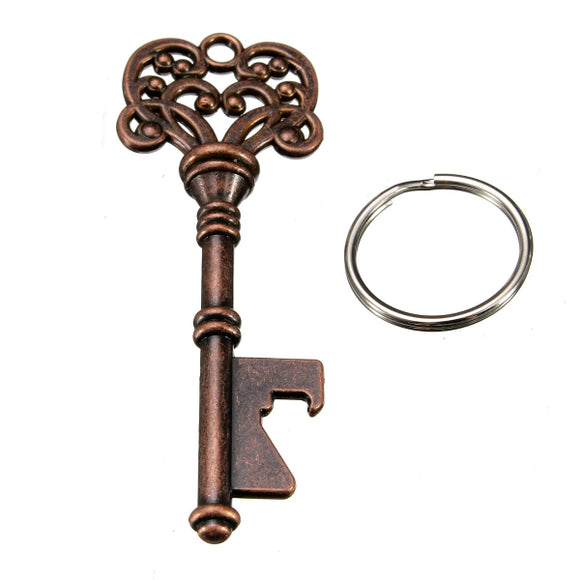 Vintage Skeleton Key Shaped Bottle Opener Key Ring Key Chain Bar Tool