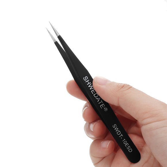 SWDT-10ESD Precision Anti-Static Tweezer PC Phone Maintenance Tools Straight Tip Head