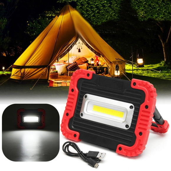 Portable 10W COB LED Work Light USB Rechargeable Outdoor Camping Lamp Handle Flashlight