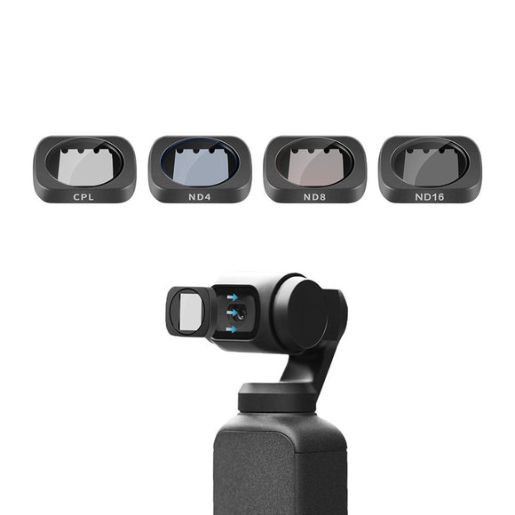 Telesin OS-FLT-ND2 Magnetic CPL ND4 ND8 ND16 Lens Filter Set for DJI OSMO Pocket Gimbal Sports Action Camera