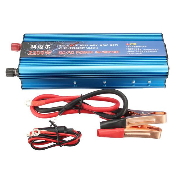 DC12V to AC220V 2200W Adapter Converter LCD Digital Display Power Inverter