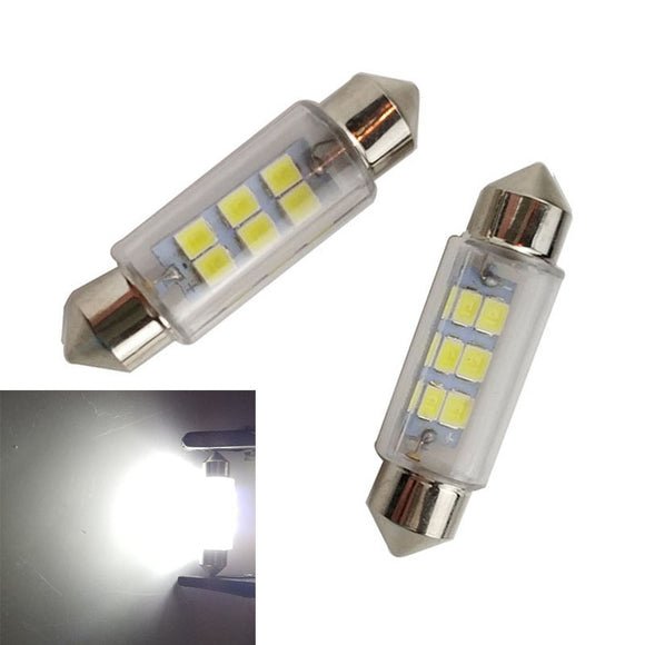 2PCS C5W 3W 6500K Car License Plate Light Lamp LED Bulb White 39MM