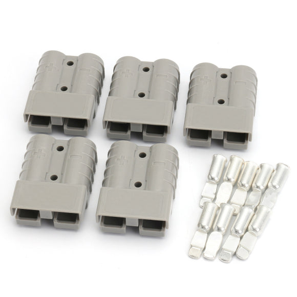 5Pcs 600V 50A 50Amp Anderson Style Grey Plug Connector Carvan Charger Battery Connector