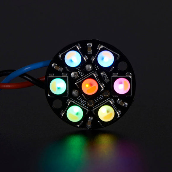 3Pcs NeoPixel Round 7x 5050 RGBW Cool White LED 6000K With Integrated Drivers Module