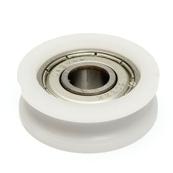 30x8mm U Ball Bearings Guide Pulley POM Embedded 608 Groove