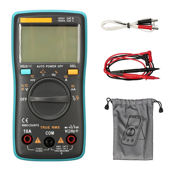 Digital LCD Multimeter Voltmeter Portable Ammeter AC DC Volt Current Test