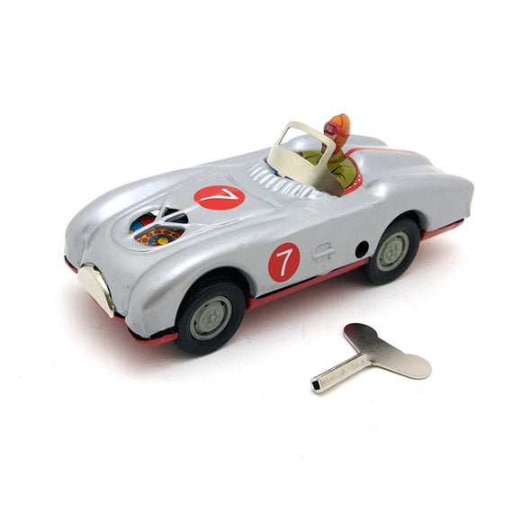 Classic Vintage Clockwork Racing Driver Wind Up Reminiscence Children Kids Tin Toys With Key