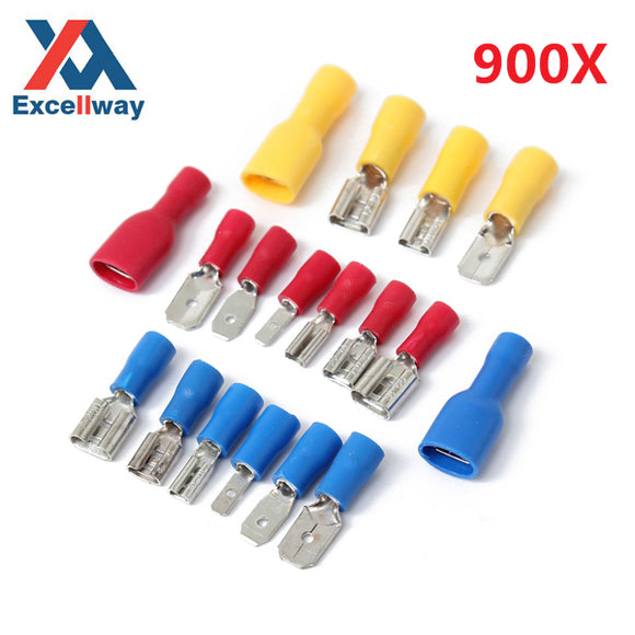 Excellway EC07 900Pcs Assorted Crimp Terminal Connectors Set