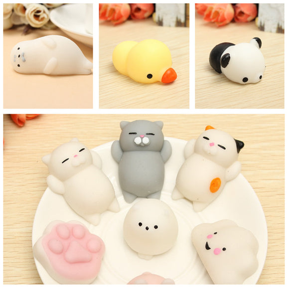 6PCS Mochi Duck Seal Cloud Cat Claw Squishy Squeeze Cute Healing Toy Kawaii Collection Decor Gift