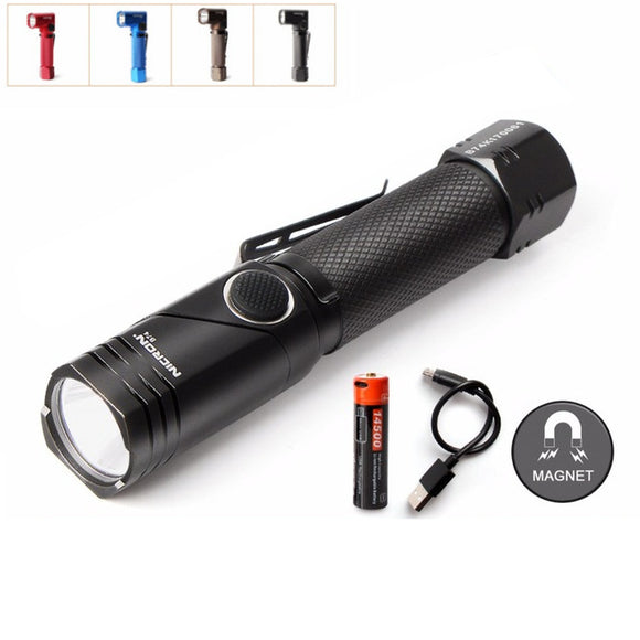 Nicron B74 XPL HD V5 480LM 4Modes Dimming Magnetic Tail 90 Adjustable Head Portable LED Flashlight