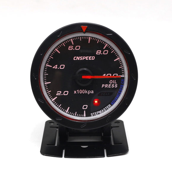 2.5 Inch 60mm Stepper Motor Red + White LED Oil Press Pressure Gauge Meter + Sensor