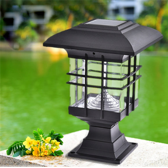 2pcs 5W Waterproof LED Solar Power Pillar Wall Lamps Outdoor Garden Lawn Landscape Lights