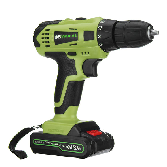 42V 2 Speed Cordless Rechargeable Battery Electric Screwdriver Power Drill