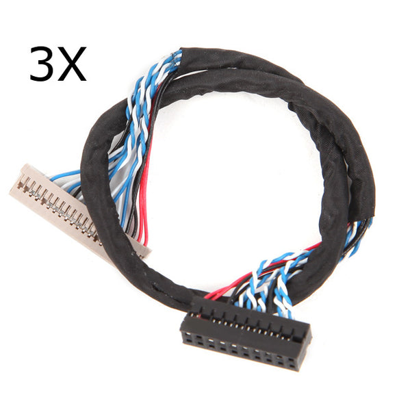 3Pcs Geekcreit 20Pin DF14 20-20 8 Bit 1 CH LCD Screen Driver Board Line LVDS Screen Cable