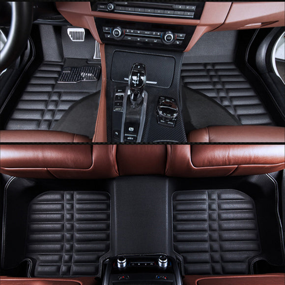 Car Floor Mat Leather Front&Rear Liner Waterproof Mat For Hyundai Santa Fe 2013-2016