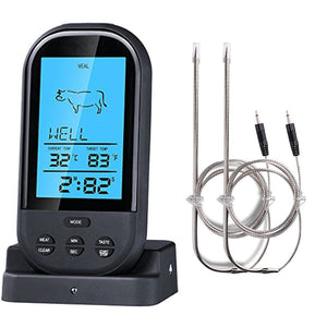 LCD Wireless Thermometer Barbecue Timer Digital Probe Cooking Thermometer Food Temperature Gauge