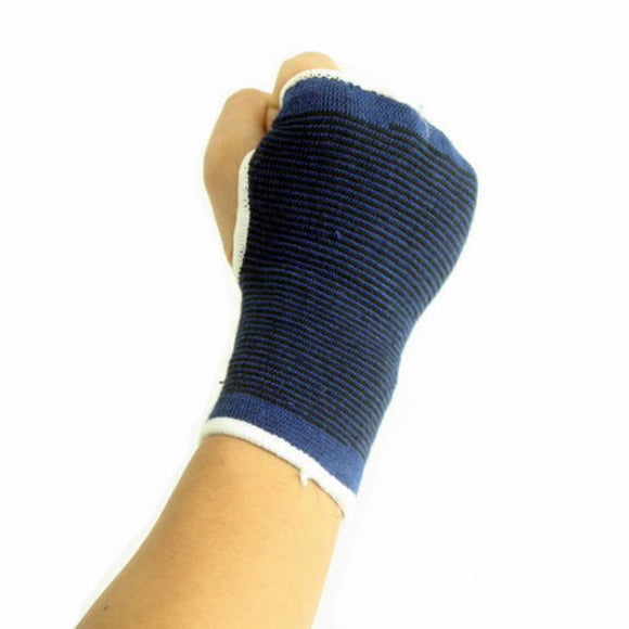 Sports Outdoor Polyester Elastic Palm Support Hand Guard 1 Pair Blue