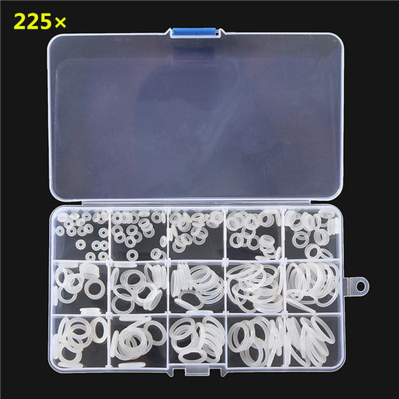 225Pcs White Air Conditioning O-Ring Rubber Rings Waterproof Washer