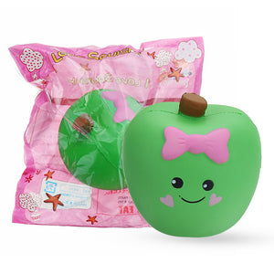 Cute Expression Apple Squishy 10*11*7CM Slow Rising Soft Toy Gift Collection With Packaging
