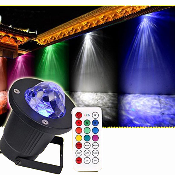 12W Remote Control Water Wave Effect Outdoor Projector Light with 7Colors Decor for Christmas Party