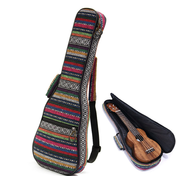 Soft Pad Cotton Folk Style Hand Portable Bag Case Cover for 23 inch Ukulele
