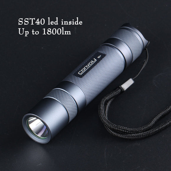 Gray Convoy S2+ SST40 1800lm 5000K 6500K Temperature Protection Management 18650 Flashlight