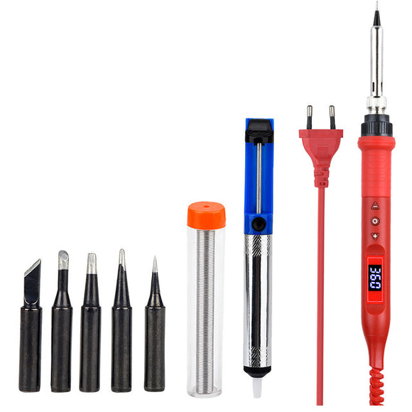 JCD 908U 80W Soldering Iron Tool Kit 220V/110V 180~500/356~932 Adjustable Temperature LCD Soldeing Station Welding Repair Tools wiht Soldering Sucker Solder Tips