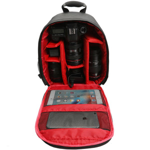 Water-resistant Shockproof Travel Carry Camera Bag Backpack for Canon for Nikon DSLR Camera Tripod Lens Flash