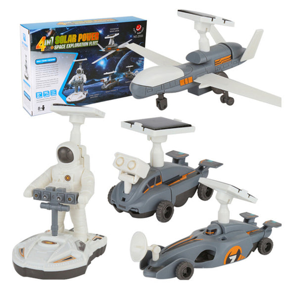Cute Sunlight STEM 4In1 Solar Powered Toy Space Exploration Fleet Gift Toys