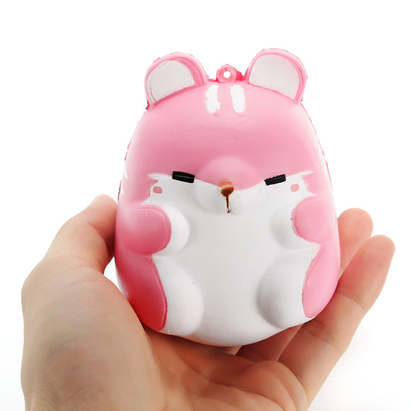 Squishy Pink Hamster 10cm Slow Rising Cute Animals Collection Gift Decor Soft Toy