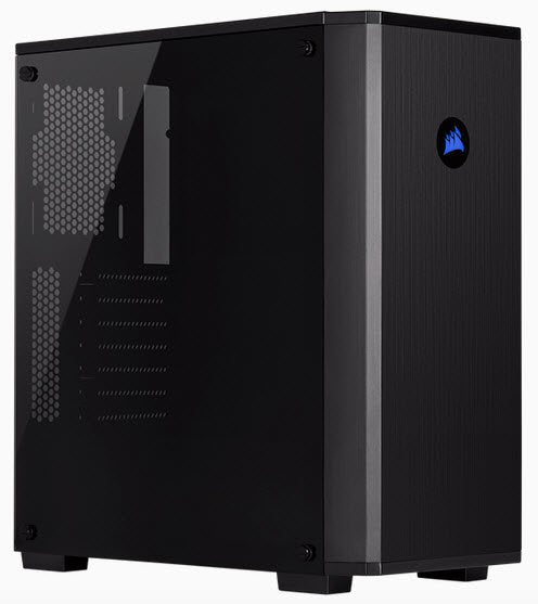 Corsair CC-9011171 carbide series 175R - RGB + Tempered Glass - black , with intergrated RGB front logo , all steel exterior , dedicated chamber for psu + hdd bay  , no psu ( bottom placed psu design )