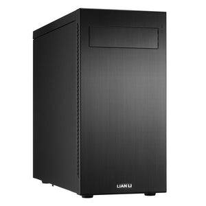 Lian-li pc-A55 , Black , No psu ( front + bottom placed design ) , mini-tower ( 375x188x455mm ) for ATX