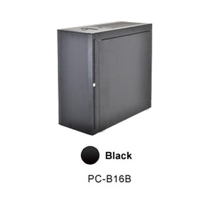 Lian-li pc-B16 , midi tower , Black , with lockable front door + sound dimmer foam on all panels , No psu