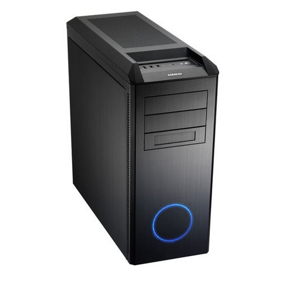 Lian-li pc-B25S blue ring , midi tower , Black with cold blue ring design , No psu