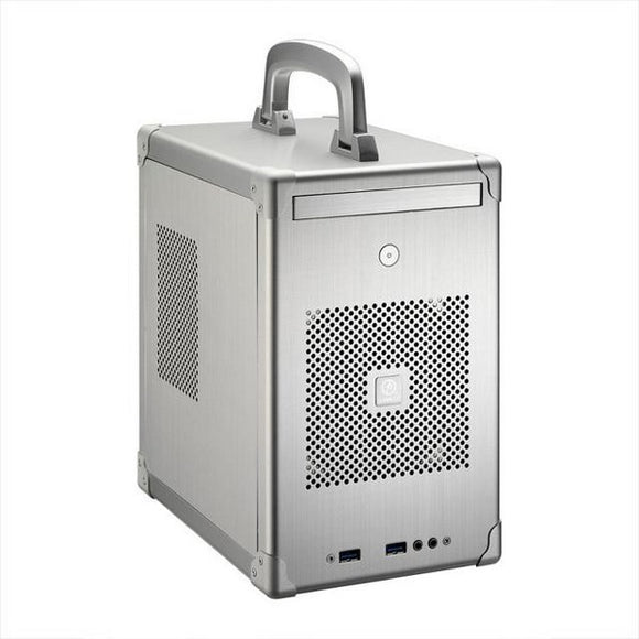 Lian-li pc-TU100 mini-itx / mini-DTX chassis Silver , with top flip handle , No psu ( use optional SFX psu )