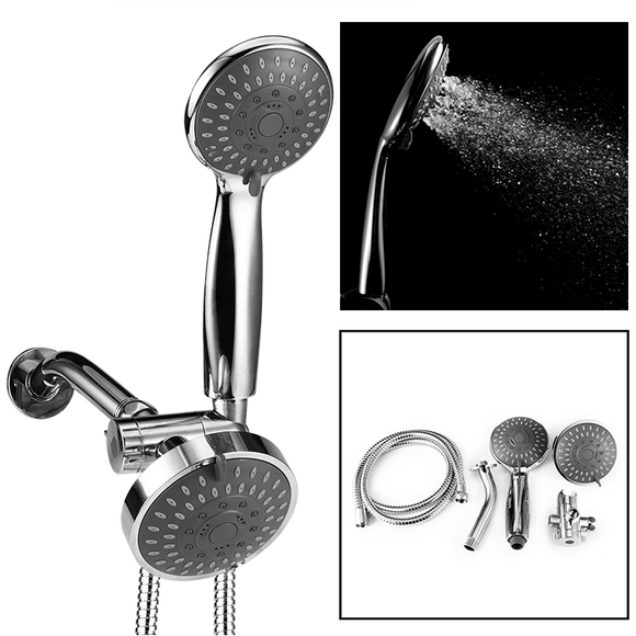 Five Functions Concealed Installation Top Rainfall Spary Shower Head Set with Three Way Diverter