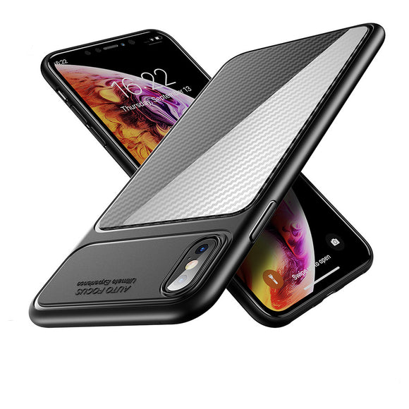 Bakeey Carbon Fiber Soft TPU Protective Case For iPhone XS Max