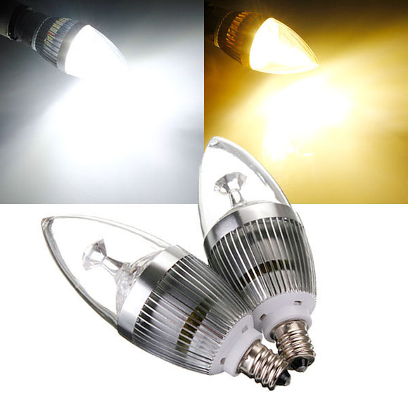 Dimmable E12 3W AC 220V White/Warm White LED Chandelier Candle Bulb