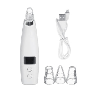 USB Electric Blackhead Suction Remover 3 Gears Dry Oily Normal Skin Deep Cleanning Pores Dead Skin Cells Removal Machine with 4 Tips