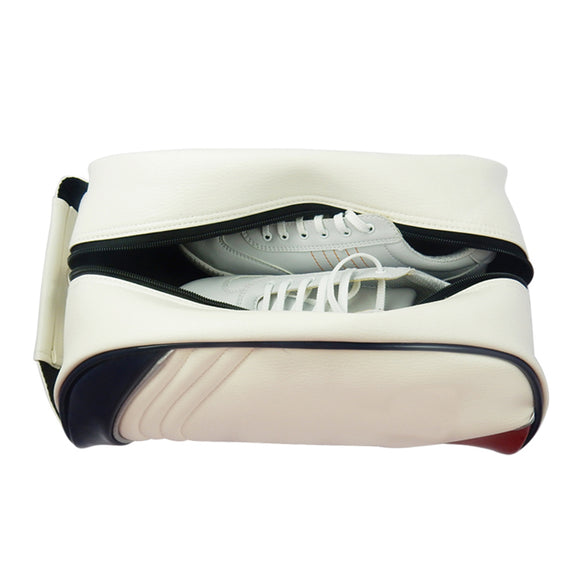 33 x 23 x 15cm Golf Shoes Bag Portable Shoe Storage Bag Multifunction Camping PU Leather Sports Bag