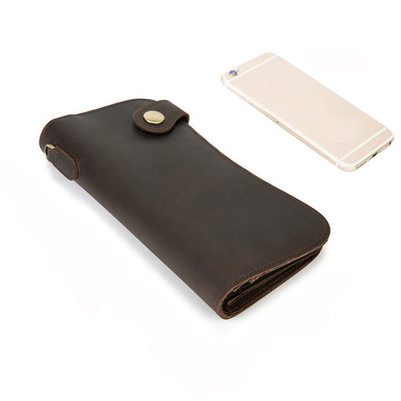 Universal Vintage Men Leather Biker Long Chain Trucker Wallet Phone Bag Card Slots Wallet for iPhone