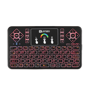 SUNNZO Q9 Air Mouse Spanish Version Wireless Colorful Backlit 2.4GHz Touchpad Mini Keyboard