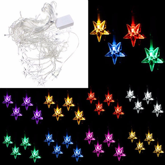 Multi 3.5M 100SMD Five-Pointed Star LED String Curtain Lights Xmas Wedding Decor 110V