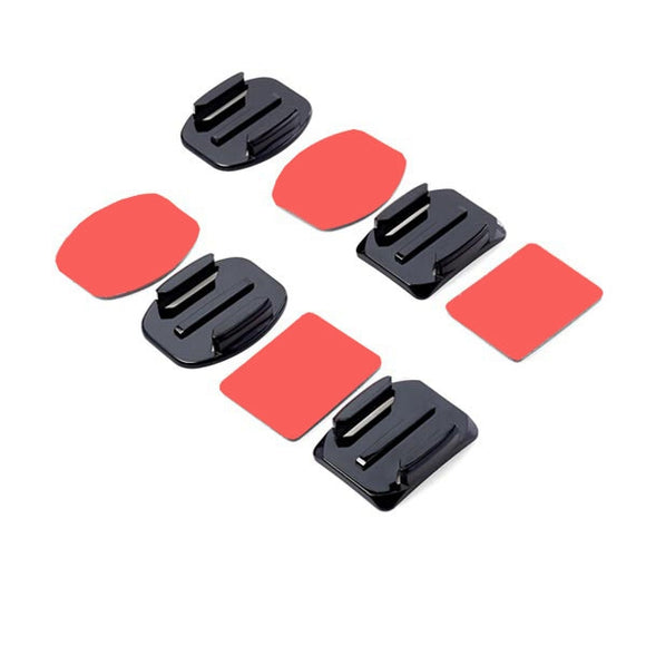 2 Flat and 2 Curved Adhesive Mount With Adhesive Pads For Gopro Xiaomi Yi SJ4000 Sport Camera