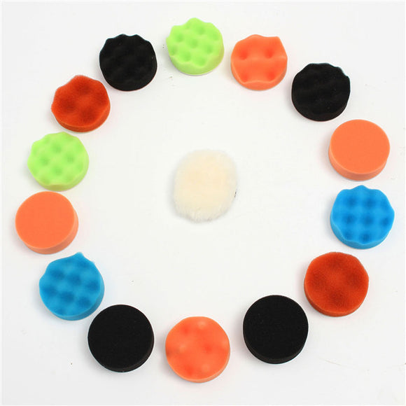 15pcs 80mm 3 Inch Polishing Buffer Pad Kit for Car Polisher