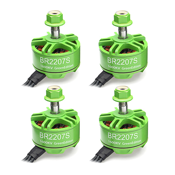 4X Racerstar 2207 BR2207S Green Edition 1600KV 3-6S Brushless Motor For RC Drone FPV Racing Frame