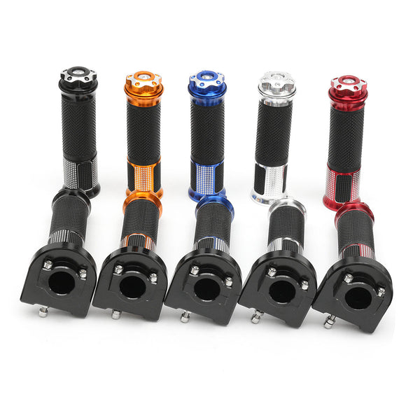 Pair 22mm 7/8inch Motorcycle Hand Grips with Throttle Tube ATV Dirt Bike