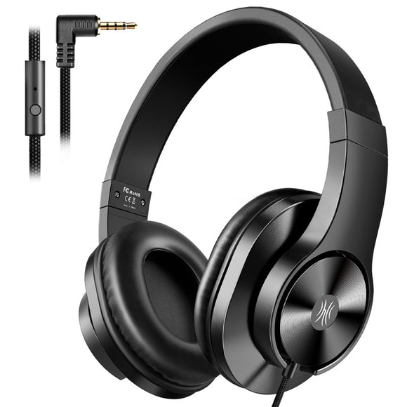 Oneodio T3 3.5mm Wired Headphones Portable Stereo Over Ear Headband Headset With Mic For Computer PC Laptop PS4