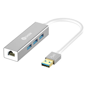 Biaze ZH17 Aluminum Alloy USB 3.0 to 3-Port USB 3.0 + 1000Mbps Gigabit RJ45 Ethernet Hub