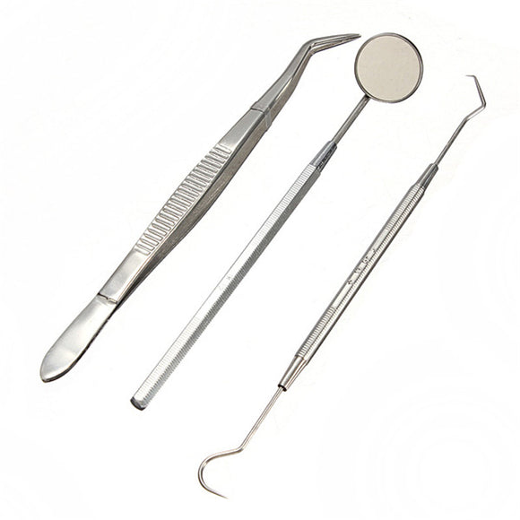 Stainless Steel Dental Instruments Mouth Mirror Probe Plier Kit